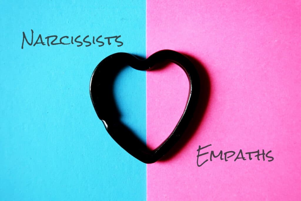 Bild som illustrerar att empatiska personer dras till narcissister
