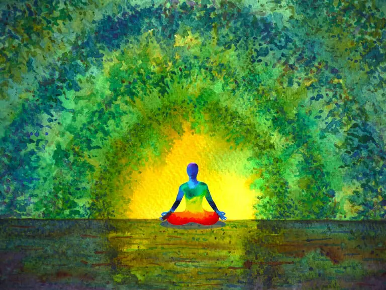 Illustration av en person som ägnar sig åt meditation