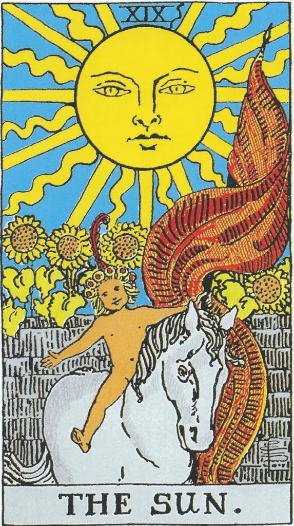 Bild som visar vad solen i tarot betyder